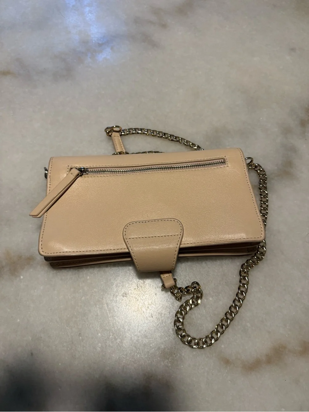 & Other Stories Leather Crossbody Bag in Beige